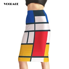 Vograce Рождество Стиль 3D новые женские Модные Винтаж Ретро сетки мультфильм юбка Высокая талия юбка с принтом Повседневная юбка