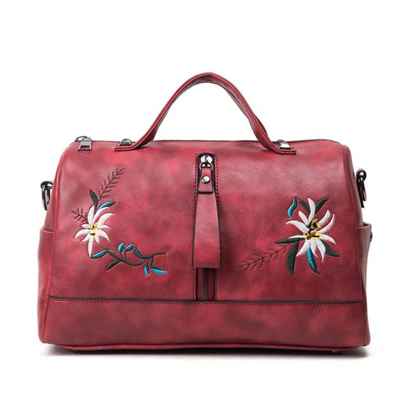 

2017 women shoulder bag big bolsos de marcas famosas para mujer women leather handbags for boston Embroidered senior ME665