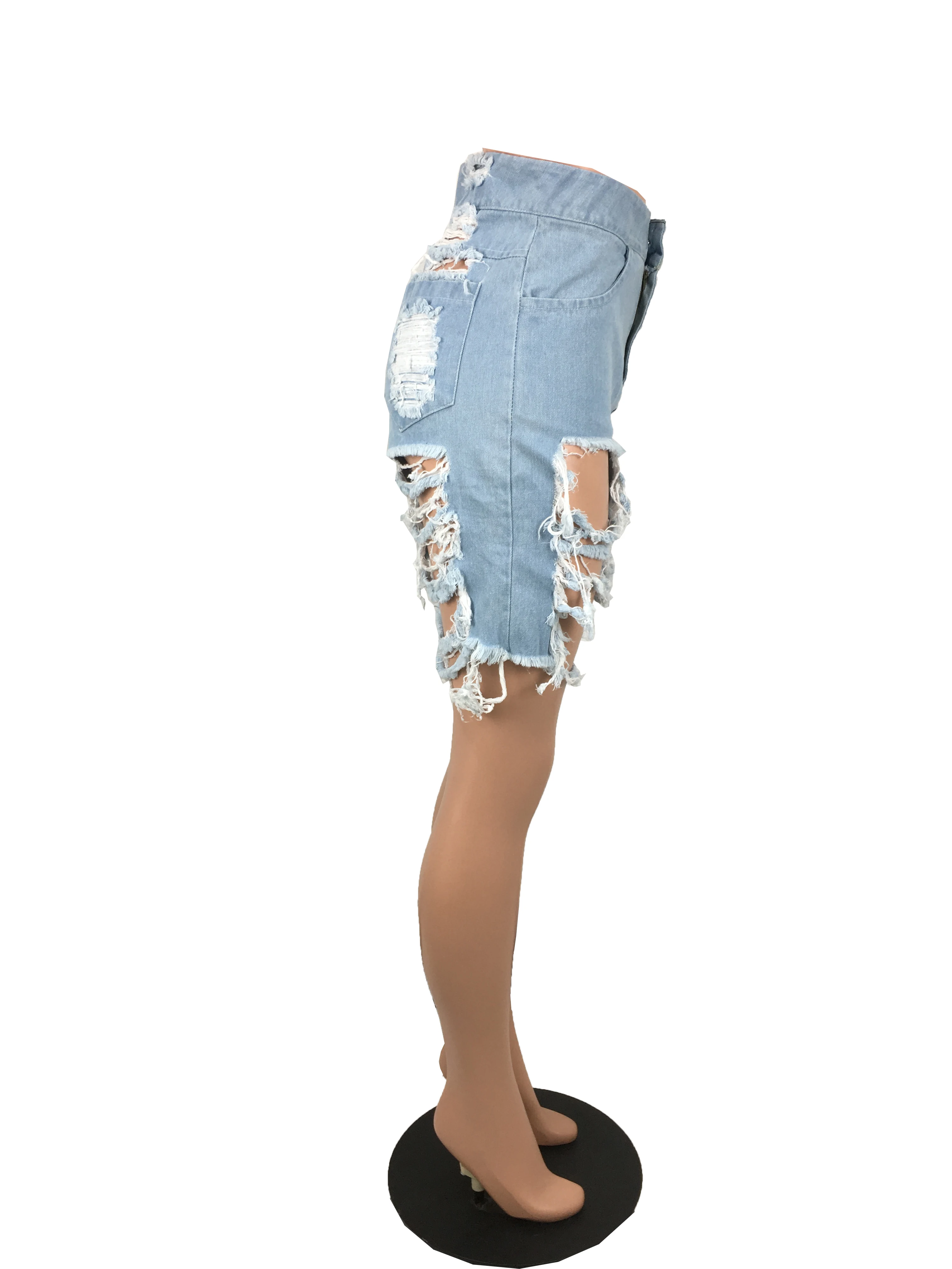 Wjustforu Sexy Ripped Denim Shorts Women Summer Fashion Hole Jeans Short Pants Female Hollow Out Club Denim Shorts Vestidos