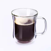 De Café De Vidro duplo Copos de Chá Criativo Drinkware Criativo Copo de Leite Caneca Caneca com Punho Isolado