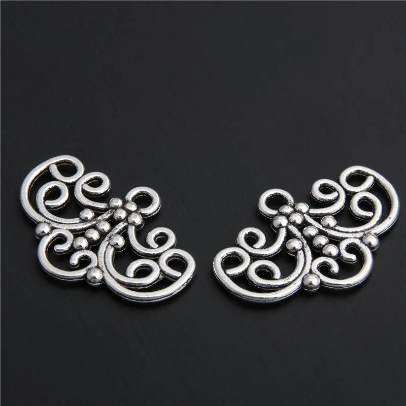 20pcs Silver Color Lovely Flower Fleur De Lys Chandelier Connector Link Charm Pendant A2828 | Украшения и аксессуары