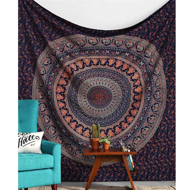 Wall Hanging Indian Bohemian Mandala Tapestry Sandy Beach Picnic Wall Hanging Indian Bohemian Mandala Tapestry Sandy Beach Picnic Throw Rug Blanket Camping Tent Travel Mattress