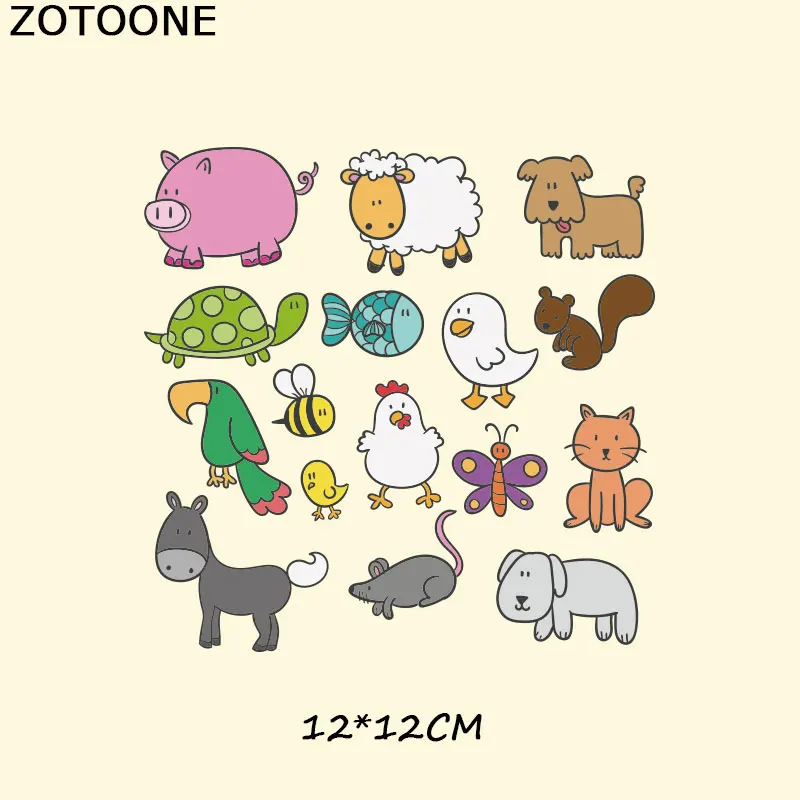

ZOTOONE Cute Animal Iron on Patches Girl for Clothes A-level Washable Patch Heat Print on T-shirt Dresses Sweater Children Gift
