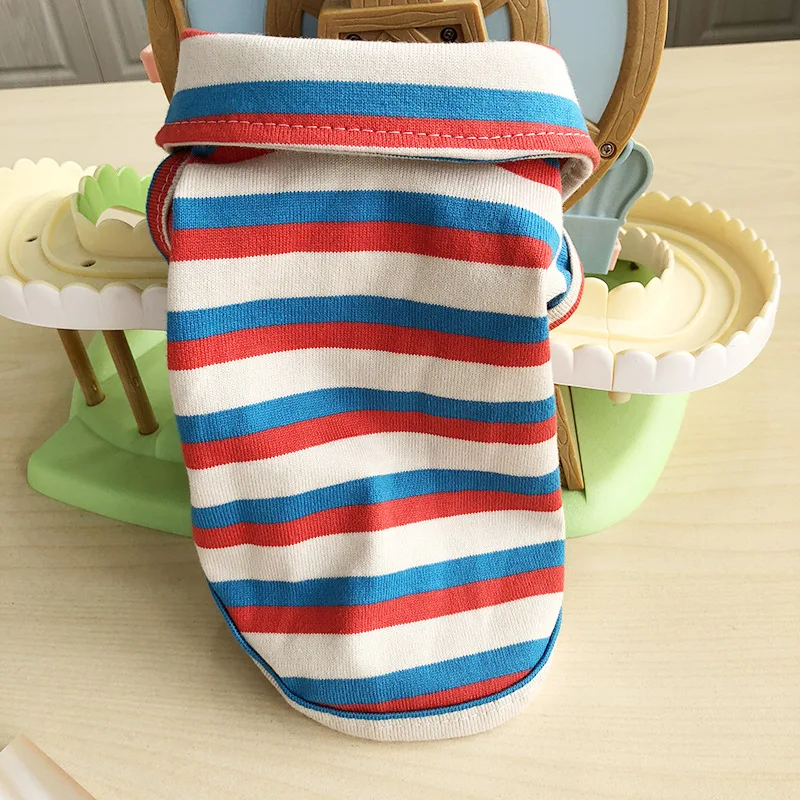 

Cute Pet Dog Clothes Spring Summer Puppy Striped T-shirt Chihuahua Polyester Shirt Vest Two-legged for Small Dogs Pet Clothes