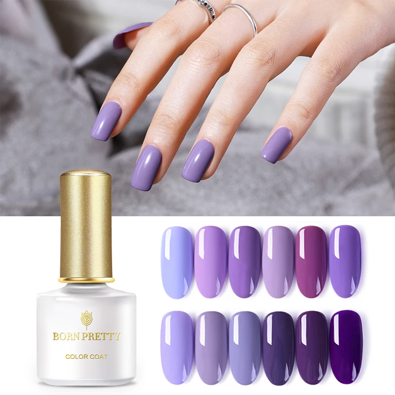 BORN PRETTY Iris Purple Series 6ml Nail Gel Pure Nail Color UV LED Gel ...
