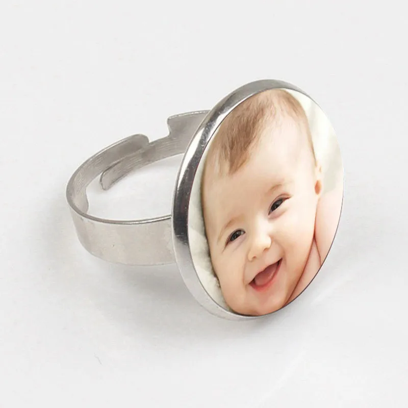 

2019 Handmade Personality Photo Family Photo Baby Child Dad Mom Brother Sister Grandparents Family Portrait ring Private Custom