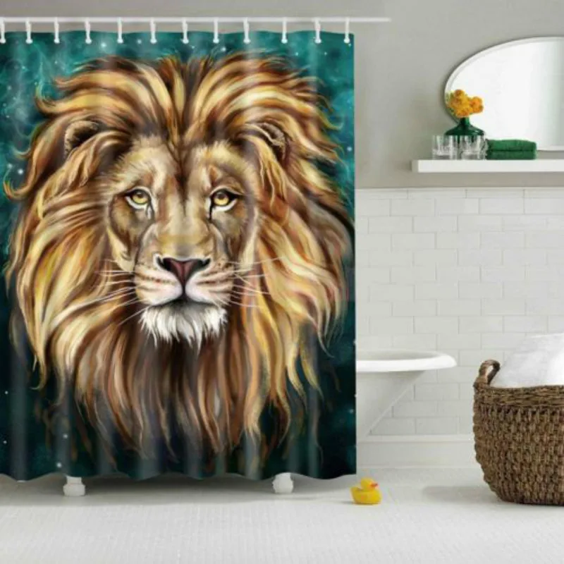 

USA Waterproof Bathroom Shower Curtain Sheer Hanging Panel 180*180cm + Hooks Set