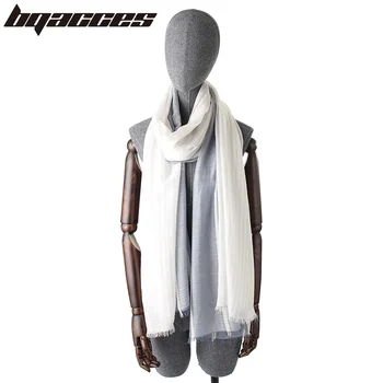 

[BQACCES] Stripe Print Modal Scarf Fringed Folded Cotton Linen Scarves Women Autumn Thin Long Voile Shawl Wraps New Hijab