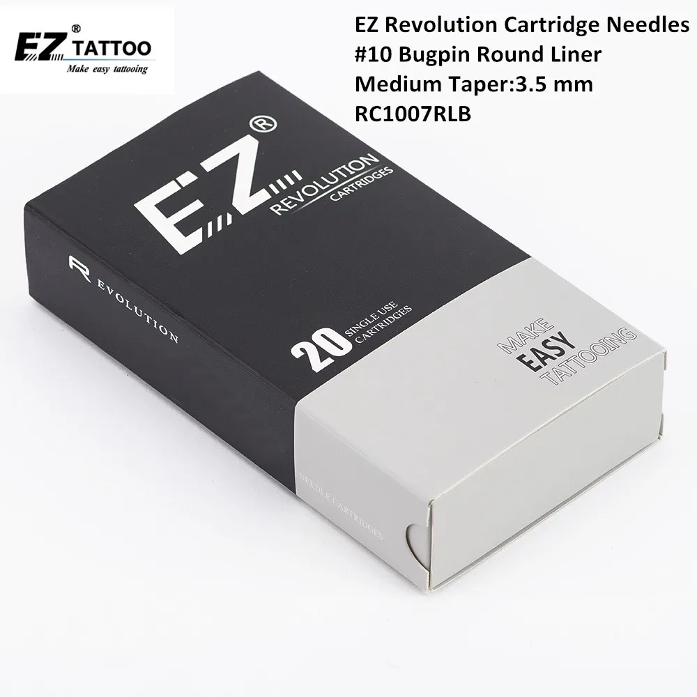 RC1007R EZ революция татуировки иглы#10 Bugpin круглый вкладыш 3,5 мм Средний конус для картридж татуировки 20 шт./кор