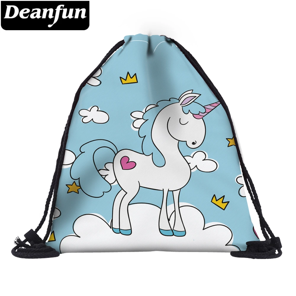 Deanfun Drawstring сумки 3D печатных единорог с облаком милый подарок для женщин школьные ранцы 60075