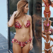 Sexy pattern bikini 4 styles lace strap sexy ladies bikini swimsuit Brazilian bikini thong push up high quality split swimsuit Sexy pattern bikini 4 styles lace strap sexy ladies bikini swimsuit Brazilian bikini thong push up high quality split swimsuit