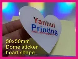 50 мм в форме сердца эпоксидной купол печати этикетки на заказ