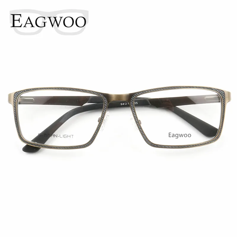 Eagwoo мужские очки из металлического сплава, дизайнерские тканевые очки с полной оправой, модные очки по рецепту с весенним храмом 1951