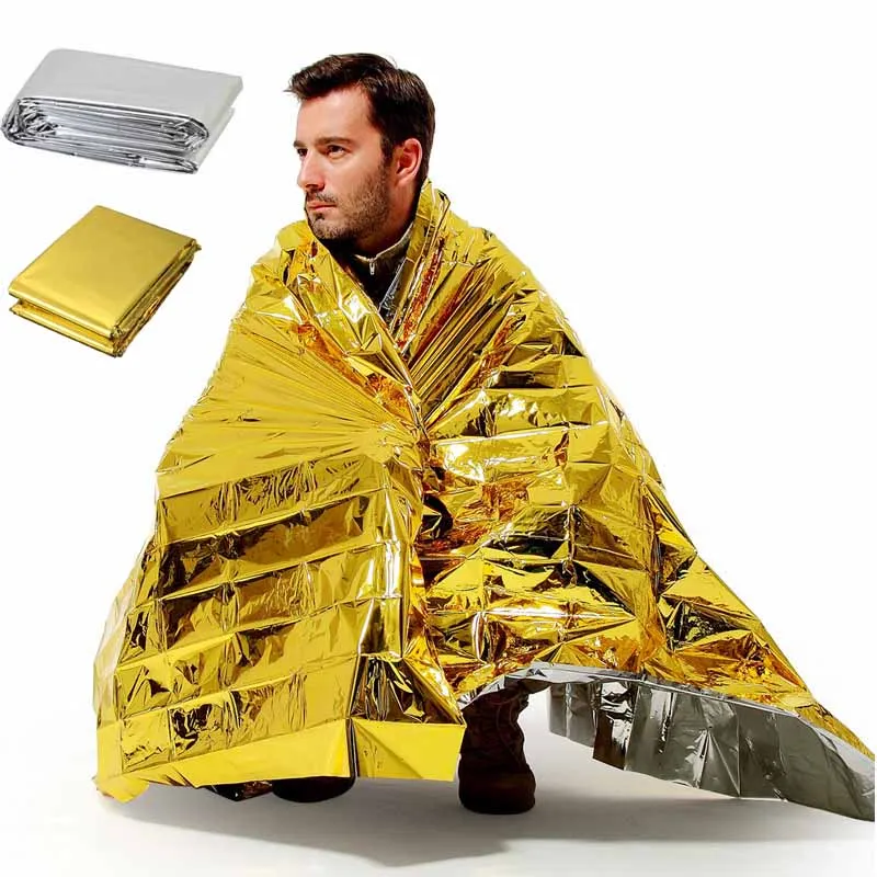 Camping Mat Pad Gold Silver Thin Emergency Survival Rescue Curtain