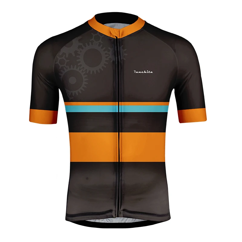 

Runchita 2019 Men's Summer Bicycle Shirt Short Sleeves Cycling Clothes Cuctomized Wholesale Full Zipper Bike Tops