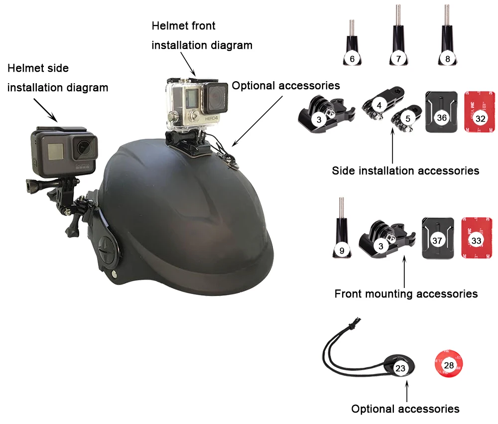 Для Gopro аксессуары набор для Go Pro HERO6 5 4 3& для SJ4000/SJ5000/SJ6000 Легенда/ SJCAM M20 4 К/M10 Wi-Fi/Сяо mi Yi 4 К