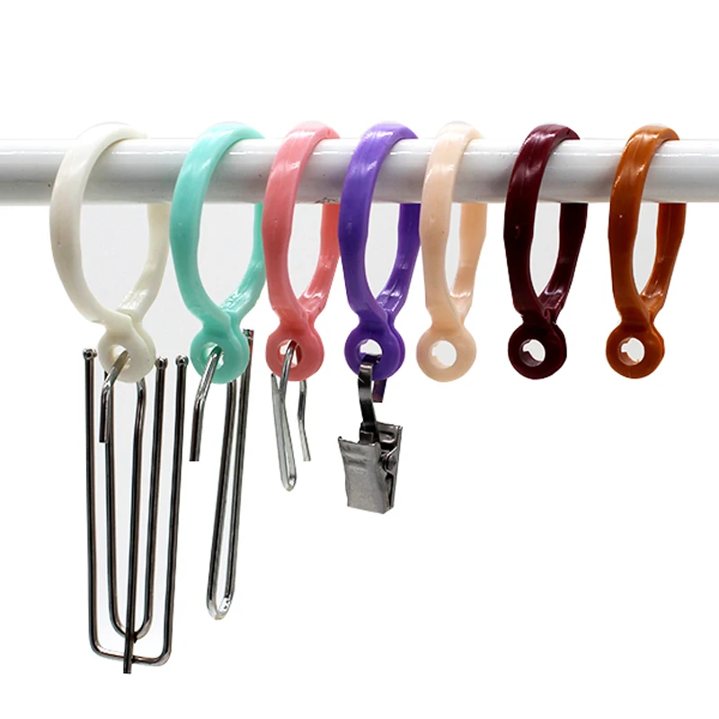 20 pcs Tringles à Rideaux Suspendus En Plastique Rideau Anneaux ... 20 pcs Tringles à Rideaux Suspendus En Plastique Rideau Anneaux ...