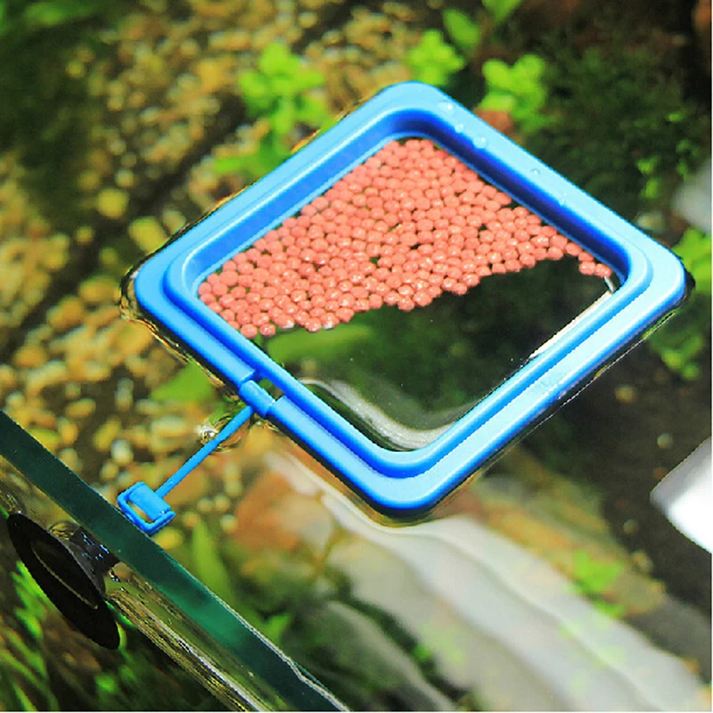 1pc Square/Round Shape Fish Feeder for Fish Tank Floating Feeding Circle for Aquarium Tank Fish-feeding Tool Aquarium Supplies - Цвет: Square Shape