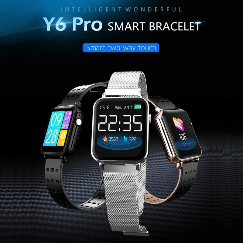 

Y6pro Smart Watch Outdoor Pedometer Smart Fitness Watch Sports Blood Pressure Heart Rate Monitoring Step Counter Pedometer