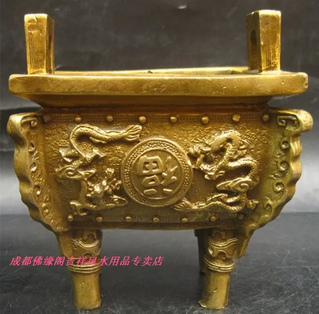 

Bronze gift lovers Art copper Copper ssangyong fu word basons copper tripod decoration opening gifts