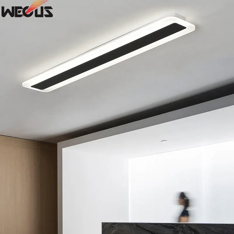 Светодиодный прямоугольный потолочный светильник, современный минималистичный светильник для комнаты, балкон, коридор, прихожая, входная лампа - Цвет корпуса: black