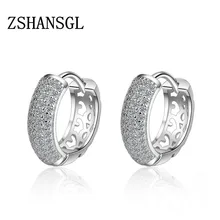 Роскошные маленькие полые круглые Австрийские прозрачные CZ серьги для женщин модные вечерние элегантные серьги-гвоздики ювелирные изделия