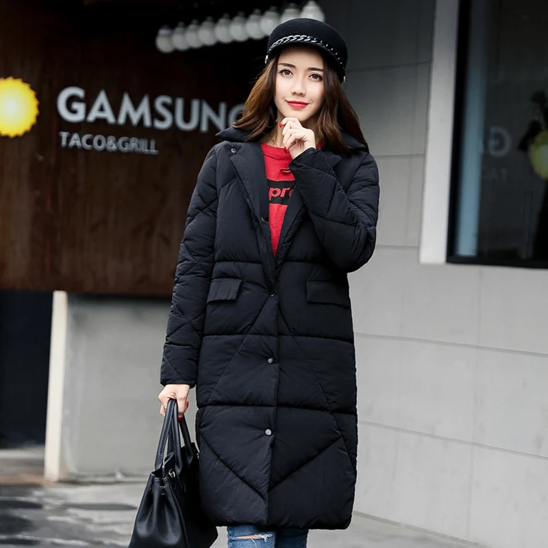 dark Le Veste Single Coton Bas Femelle Hiver Manteau Vers Survêtement Femmes breasted Green Mince Brown Casual 2017 gray win long Black De Red Moyen Mode Yagenz army 0Rqfqz