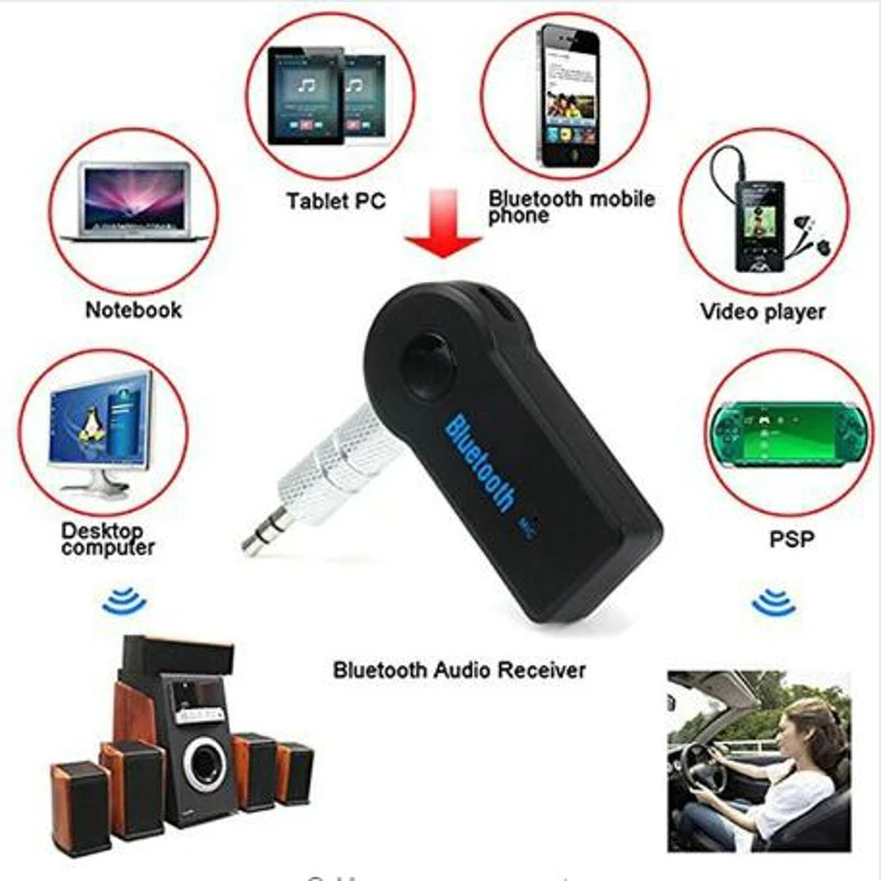 Беспроводной Bluetooth адаптер Aux ресивера с разъемом 3 5 дюйма автомобильный комплект