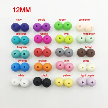 

New 12MM Food Grade Silicone loose Beads DIY Necklaces Baby Bracelets Babies Chewing Teethers Necklaces Jewelry 500pcs/lot