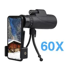 Объектив камеры мобильного телефона 40X60 зум телескоп объектив внешний телескоп с универсальным зажимом для смартфона высокое качество