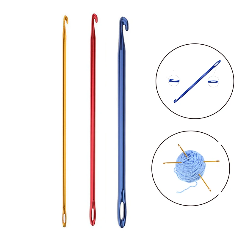 

1 PC Aluminium 2.75mm 4.0mm 6.0mm Afghan Tunisian Crochet Hook DIY Knit Tool With An Eye Knitting Sewing Needles Crochet Hook