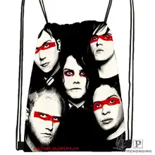 Пользовательский its_my_chemical_romance походная сумка на шнурке милый рюкзак для детей(черная спинка) 31x40 см#180611-03-110