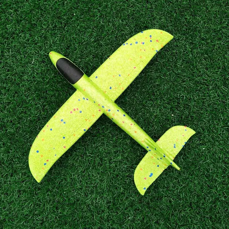 Not Lamp Green 35cm Дети ручной бросок Летающий планер самолеты пенопластовый самолет модель наружные игрушки для детей Мальчики Самолет EPP устойчивый прорыв самолет - Цвет: Not Lamp Green 35cm