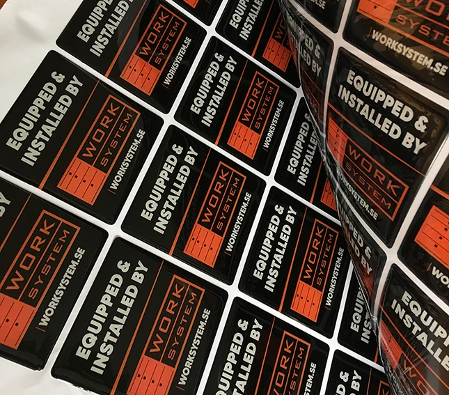 

Custom Print cheap logo promotion epoxy resin advertising sticker label