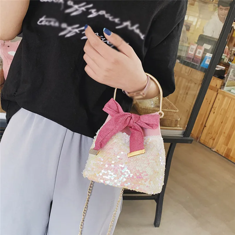 Bow Sequins Female Shoulder Bag Crossbody Bag for Women 2019 Messenger Bags women's bag bolsa feminina sac a main 30AP0418