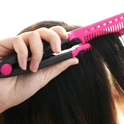 1 шт. V тип выпрямитель для волос Расческа моющийся складной выпрямитель для волос Расческа DIY салон Парикмахерская щетка для укладки