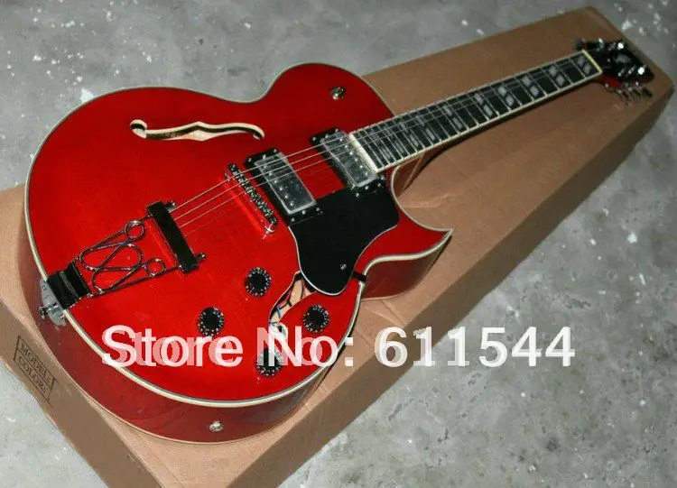 

Red Custom Shop Newest Hollow Jazz Guitar Vintage High Quality Free Shipping