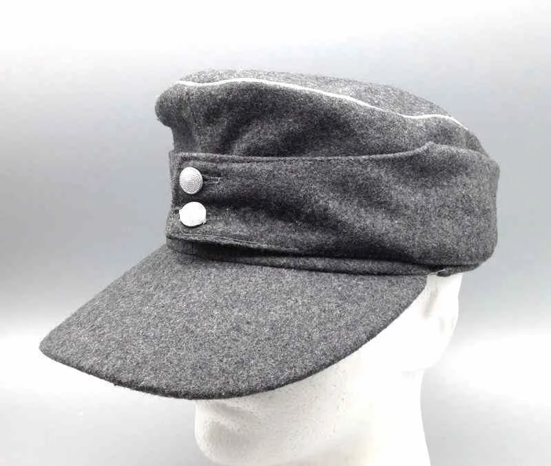 

WWII WW2 MILITARY GERMAN WH EM OFFICER M43 PANZER WOOL FIELD CAP GREY IN SIZES