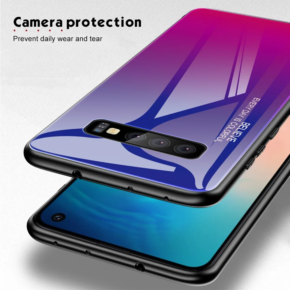 Gradient Glass Case For Samsung Galaxy S10 Lite Plus Cover Hard Phone Case For Samsung S10e M10 M20 A8S A30 A50 A9 A8 Star Coque (3)