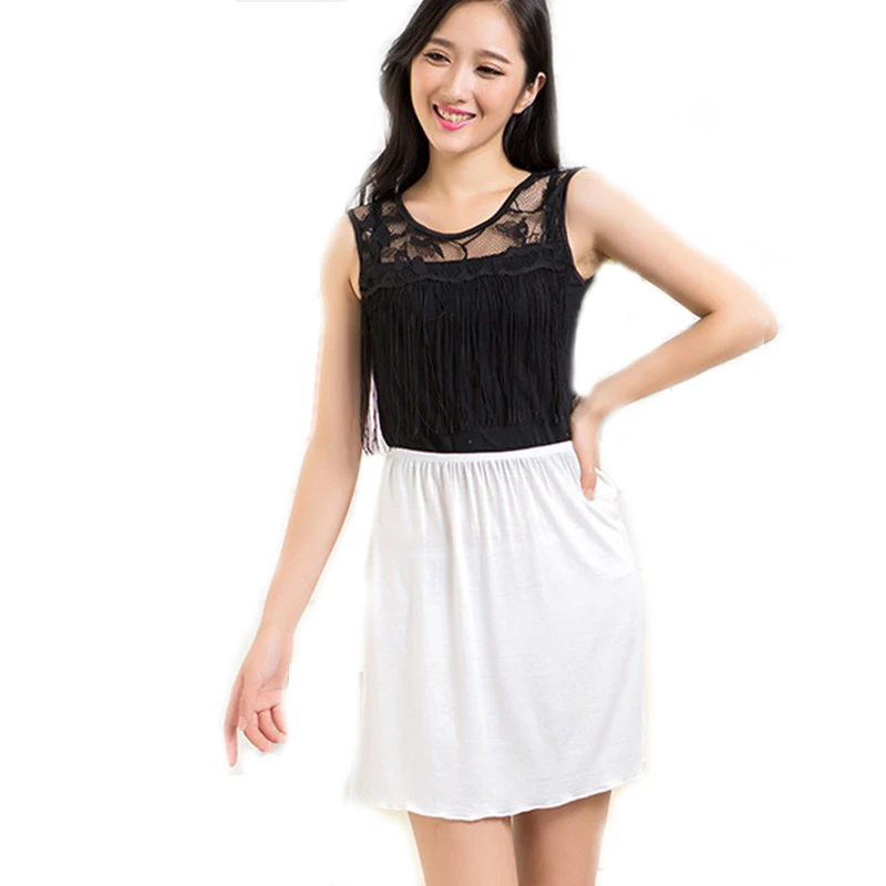 Mini Skirt Underskirt Lining Lolita Underskirt Women Petticoat Underskirt Solid Color Modal Mini Skirt Summer Loose Casual