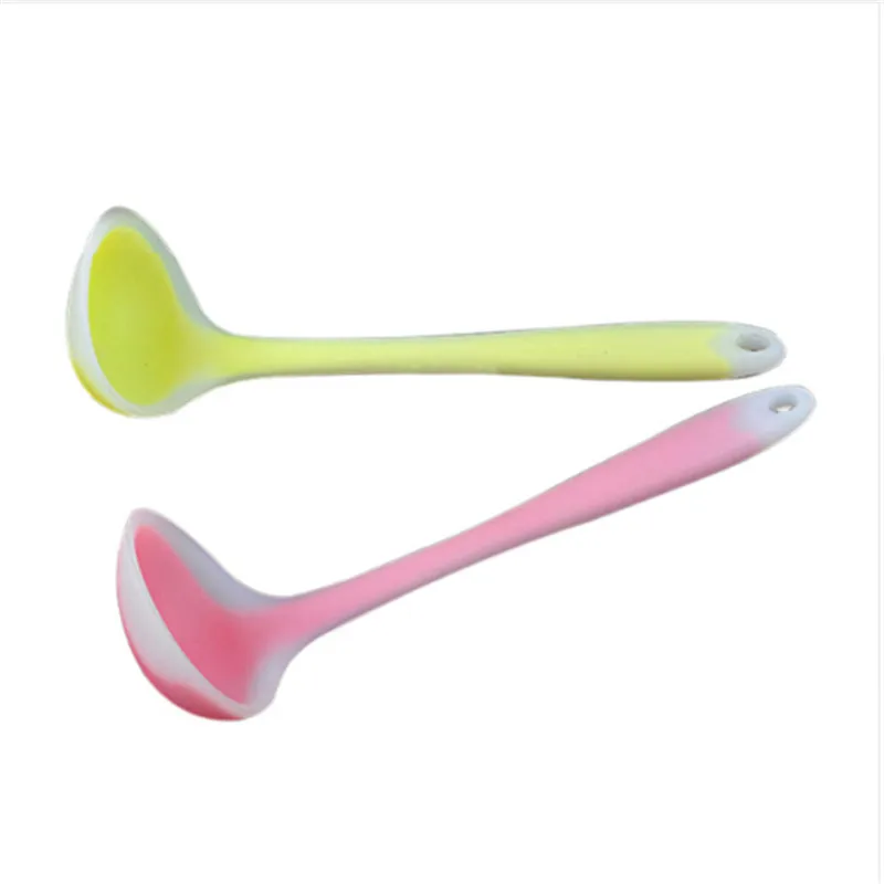 

6.5x21.5cm Handle Translucent Nonstick Silicone Spoon High-Temperature Anti Hot Anti-scalding Cookware Household Tools