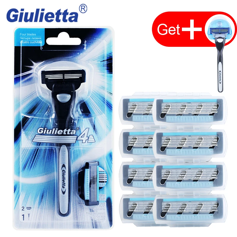 

Giulietta Brand Original Shaving Razor For Men Set ( 1 Handle + 10 Blades ) New 4 Layer Stainless Steel Razors Shave Blade