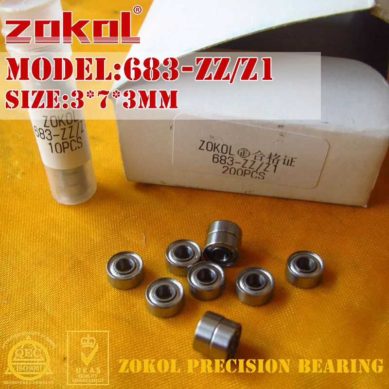 Подшипник ZOKOL 683 ZZ 683zz миниатюрный шариковый подшипник 3*7*3 мм с глубоким желобом Z