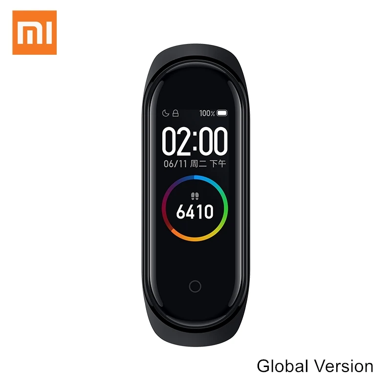 Xiaomi mi Band 4 смарт-браслет mi band 50 м Водонепроницаемость 2.5D Закаленное стекло цветной экран оригинальные часы мониторинг здоровья - Цвет: Global Version