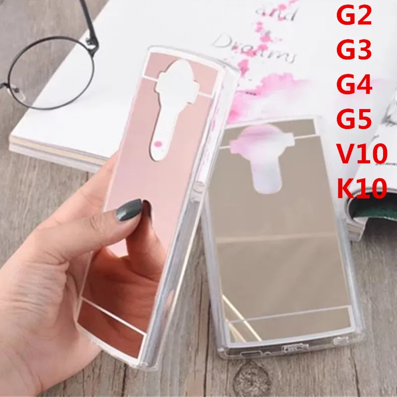  cover Case For LG G3 G4 G5 K10 V10 Hot! Fashion Luxury Mirror Electroplating Soft TPU case 