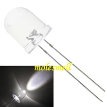 250 шт 10 мм круглый прозрачный белый светодиодный 25000mcd светодиодный светильник-Ультра яркий белый светодиодный светильник диоды
