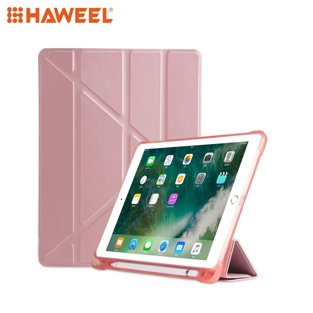 

HAWEEL Tablet Cover Case for iPad 9.7 (2018) / 9.7 (2017) / air / air2 Multi-folding Shockproof TPU Protective Case with Holder