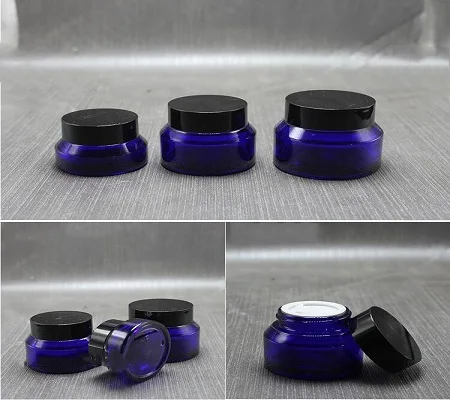 5ml 10ml 30ml 100ml High Quality Blue Bottle Cosmetic Containers Bottle Glass Cream Empty Bottle Spray Sample Lotion Pump Jar (11)