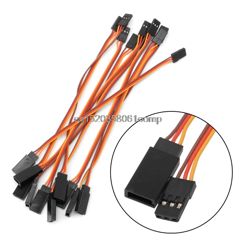 

10Pcs 15cm Servo Extension Lead Wire Cable For RC Futaba JR Male to Female 150mm/200mm/300mm/500mm #K4UE# Drop Ship