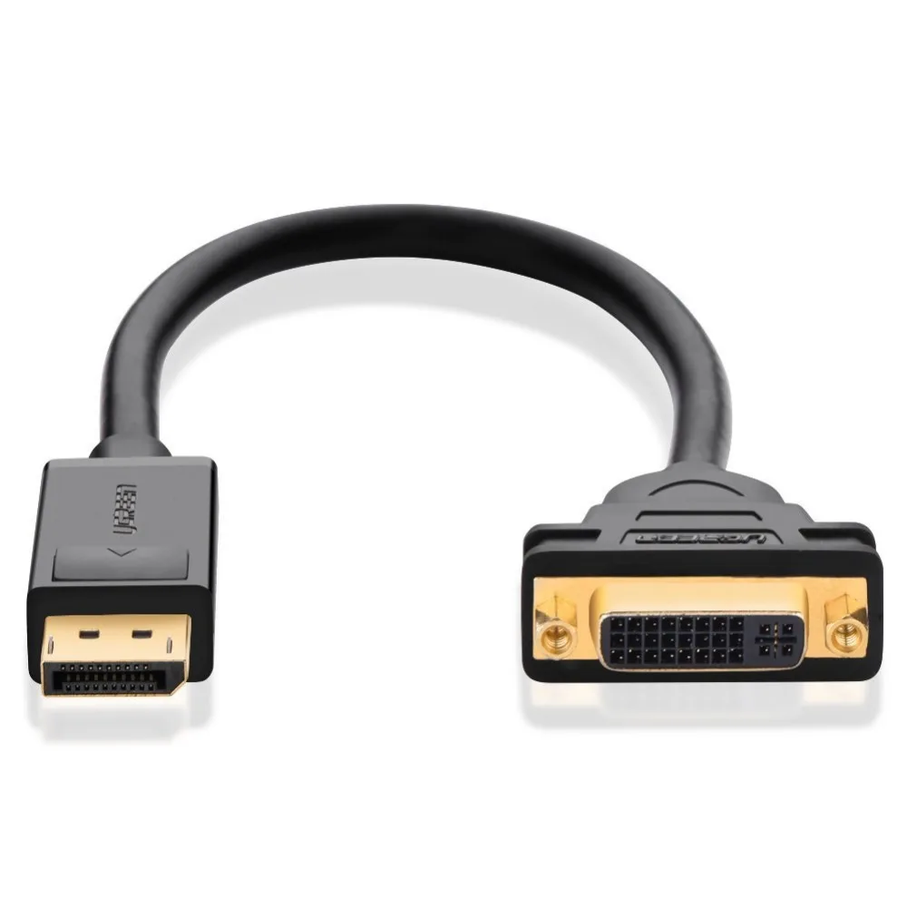 Ugreen Displayport DP to Female DVI кабель HD 1080P позолоченный с защелками для подключения видеокарт/Apple PC Projecto